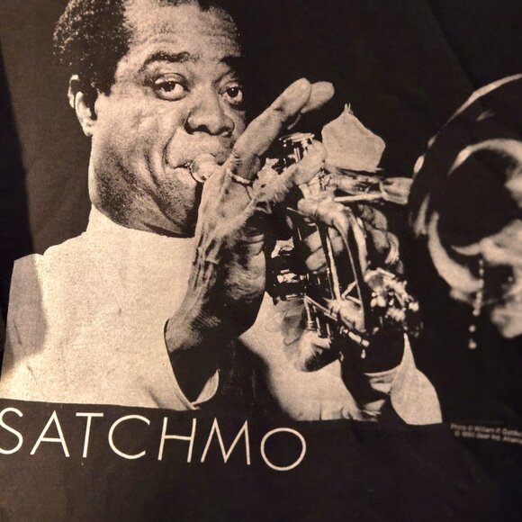 New! Never Worn. Vintage Unisex Satchmo Louis Armstrong Jazz T Shirt XL Brown - Picture 2 of 2
